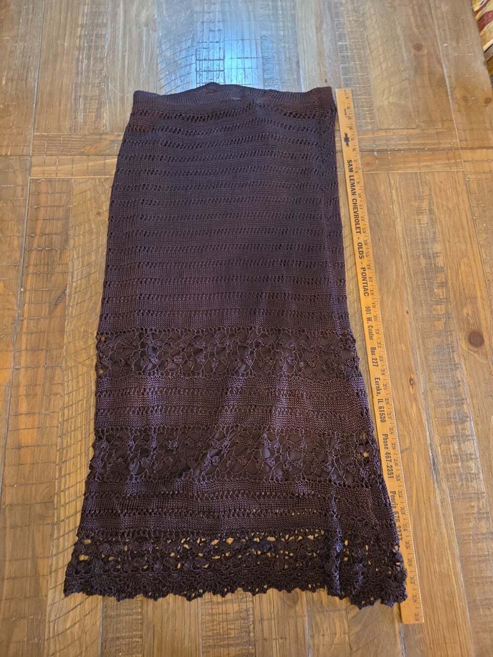 NWT Chico's Maxi Crochet Carmel Solid Chocolate Skirt Size 1